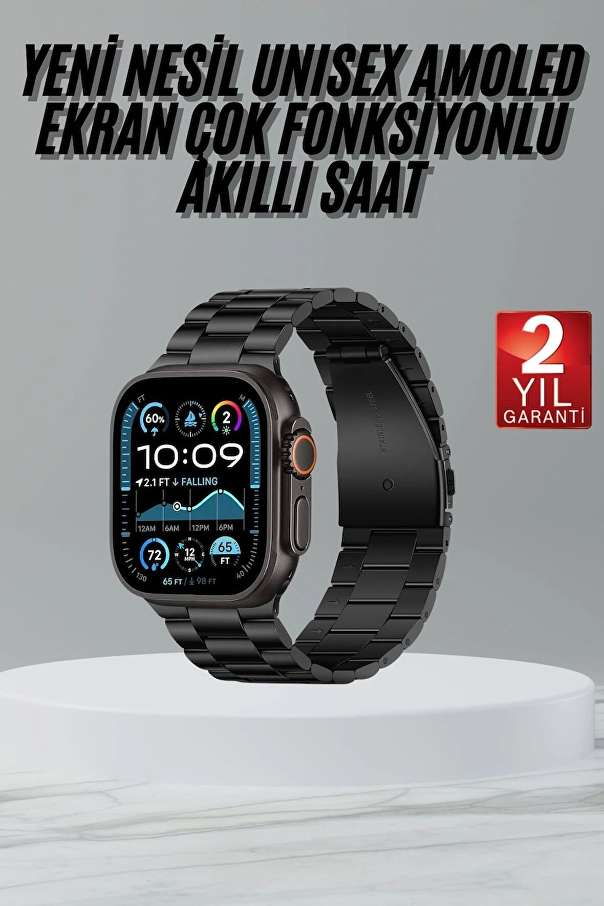 CEYLAN ADAM Ultra 3 Kordonlu Amoled Ekran Akıllı Saat Çok Fonksiyonlu Uyku ve Sağlık Takibi