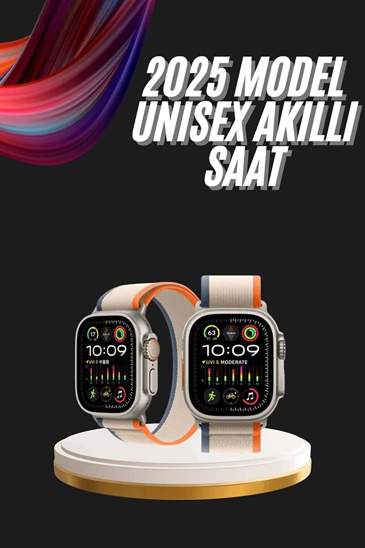 CEYLAN ADAM Akıllı Saat Kol Saati Android ve İOS Uyumlu Nabız Ölçer Sesli Asistan