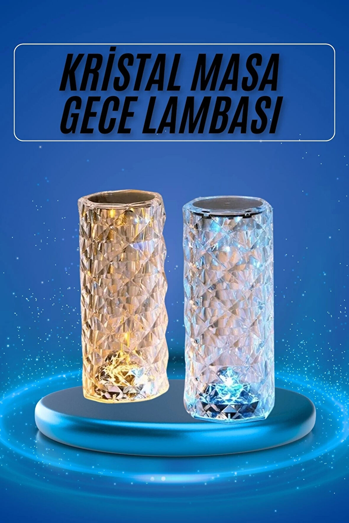 CEYLAN ADAM Yeni Nesil Modern Kristal Masa ve Gece Lambası Dokunmatik Renk Değiştirebilen