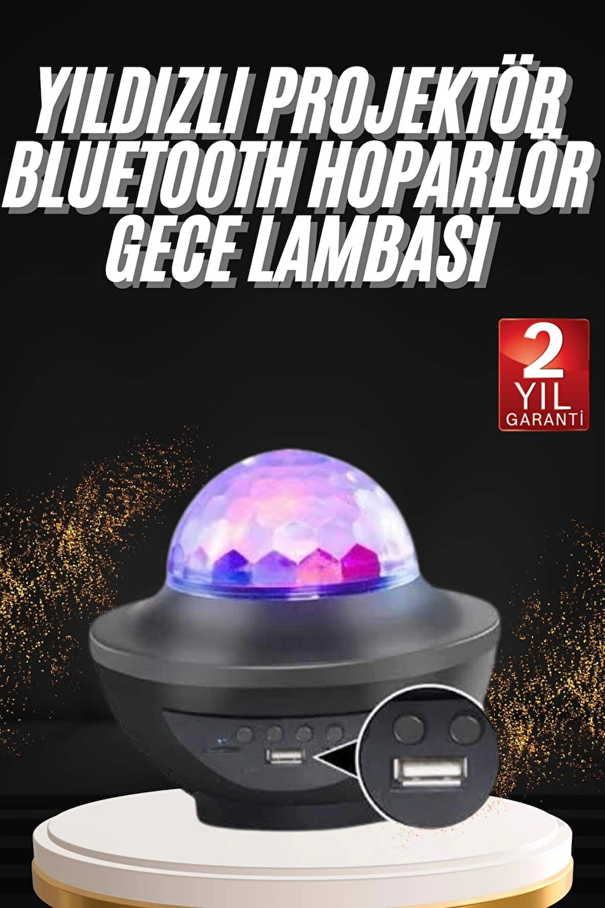 CEYLAN ADAM Dönen Işıklı Disko Topu Projektör Müzik Çalarlı Disco Speaker