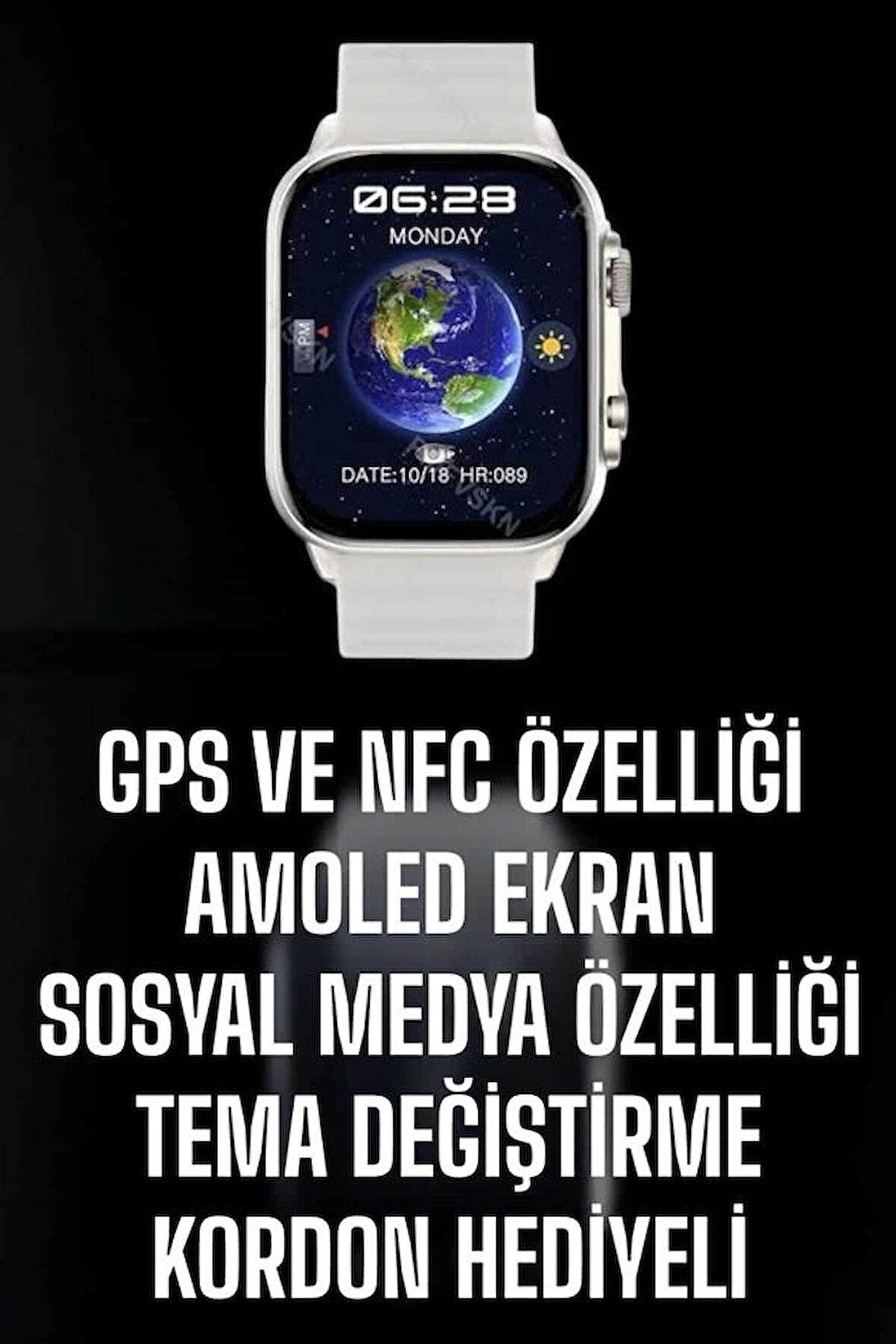 CEYLAN ADAM Akıllı Saat Android ve İOS Uyumlu NFC Ve GPS Özelliği Arama Cevaplayan