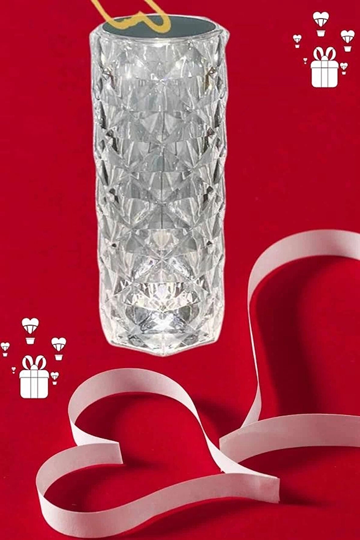 CEYLAN ADAM Sevgililer Günü İçin Hediye Kristal Lamba Sevgiliye Hediye USB Şarjlı Gece Lambası