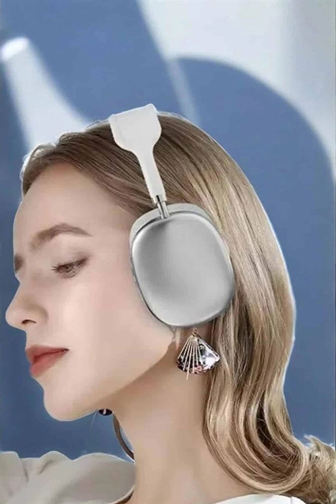 CEYLAN ADAM P9 Plus Kablosuz Kulak Üstü Bluetooth Kulaklık Beyaz Yüksek Ses Kaliteli