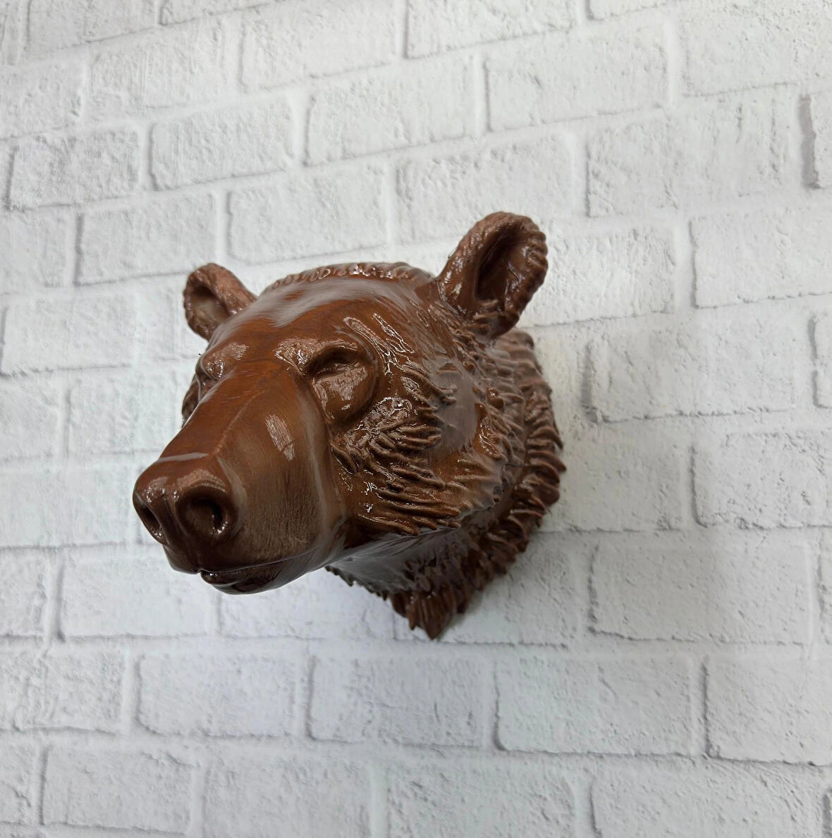 CEYLAN ADAM Ayı Başı Duvar Dekoru Modern Asılabilir Heykel 25x19 cm