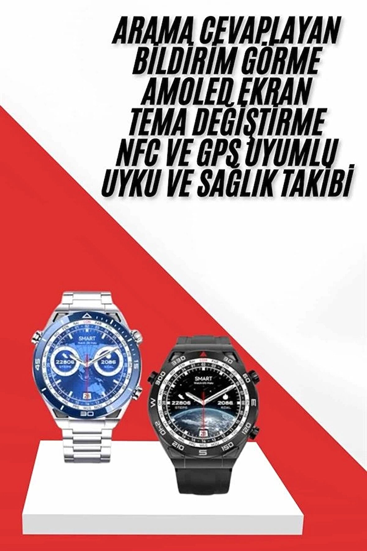 CEYLAN ADAM Akıllı Saat 1.62 İnç Ultimate Nabız Sensörlü Sesli Görüşme Yapabilen