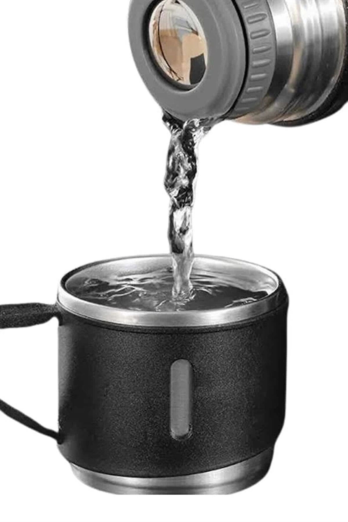 CEYLAN ADAM Termos Seti Paslanmaz Çelik 3 Bardaklı Vakumlu Termos Set 500 Ml 12 Saate Kadar Isı Koruma