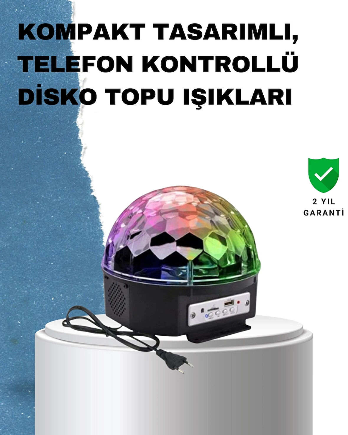 CEYLAN ADAM Taşınabilir RGB Disko Topu Bluetooth ve Uzaktan Kumanda Özellikli