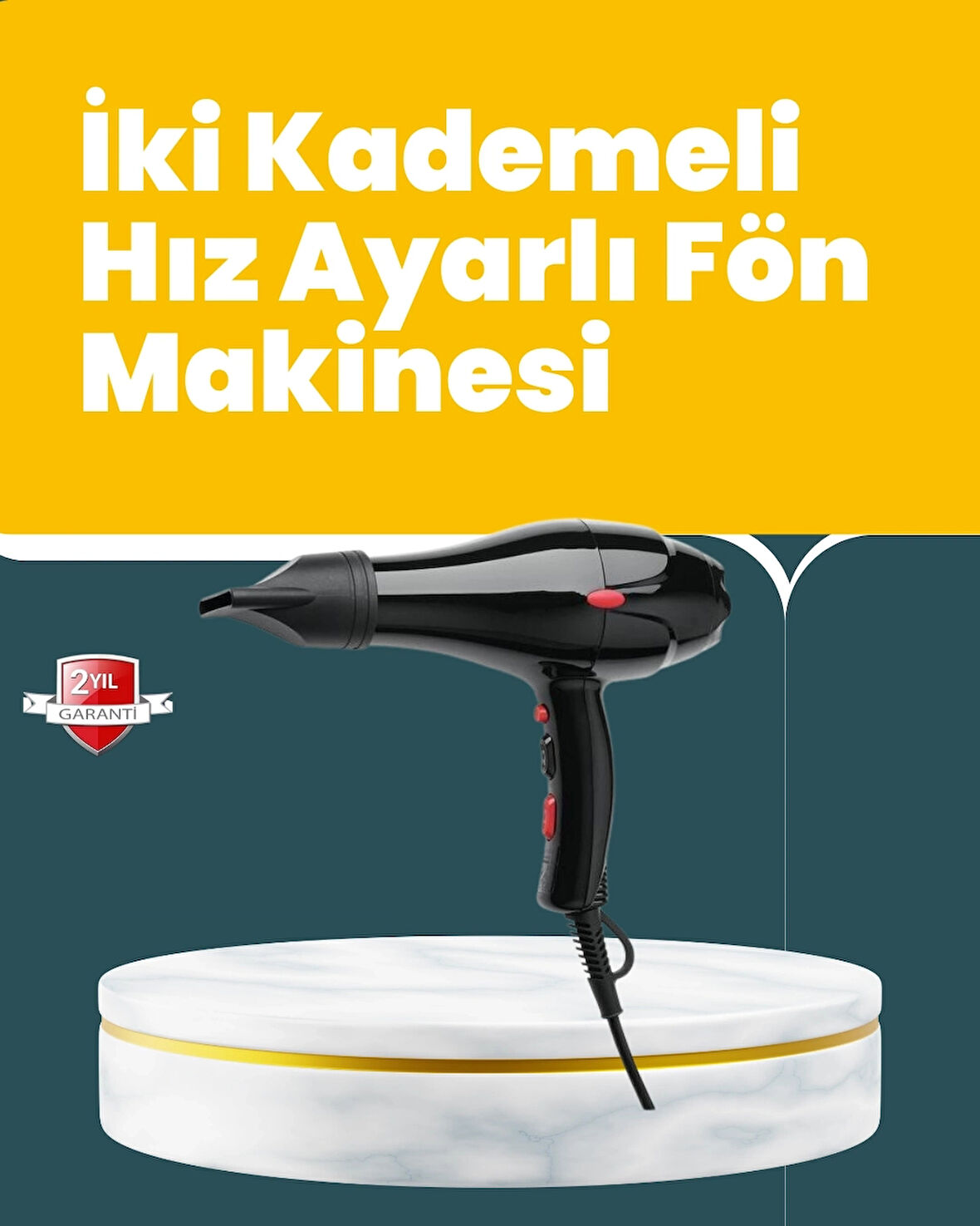 CEYLAN ADAM Tüm Saç Tipleri İçin 2200W Güçlü Fön Makinesi