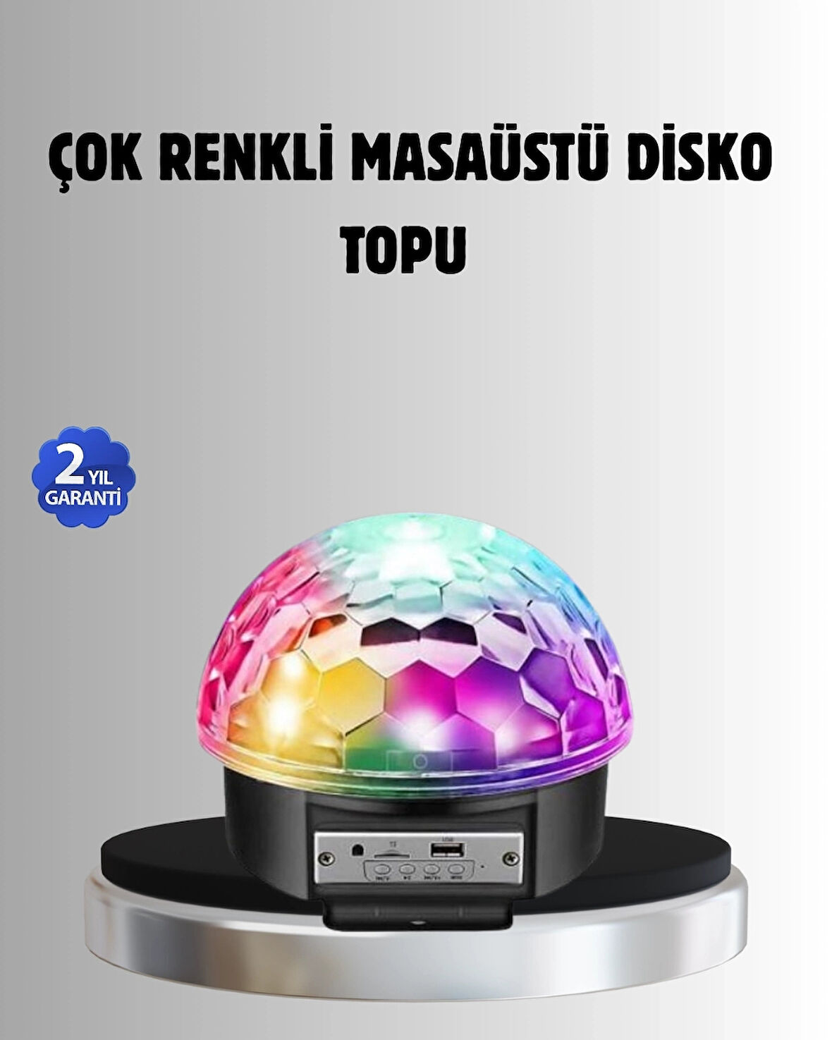 CEYLAN ADAM Bluetooth Kontrollü Masaüstü Disko Topu Işığı – Renkli LED Işık Gösterisi ve Uzaktan Kumanda