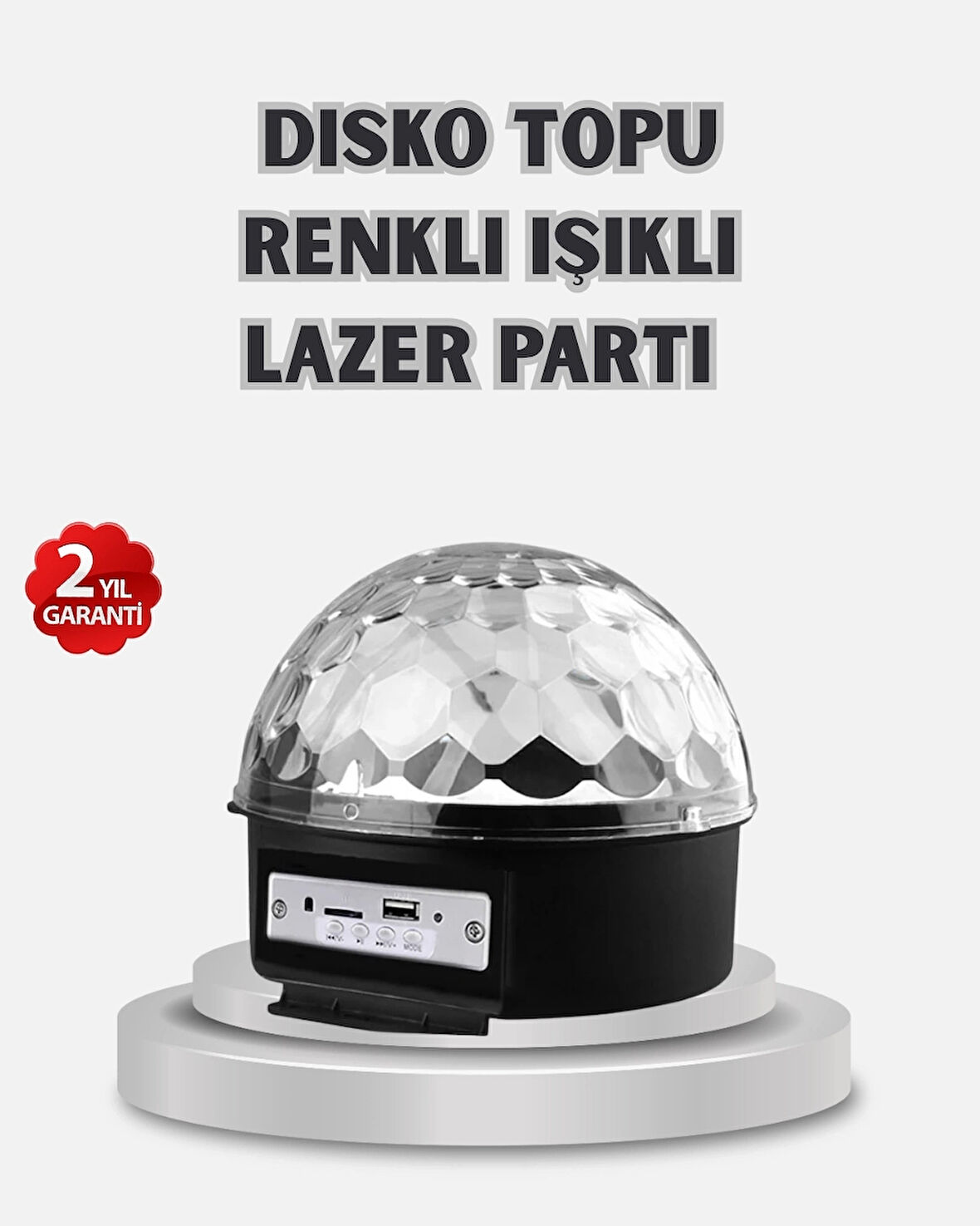 CEYLAN ADAM LED Disko Küresi Bluetooth Hoparlörlü Ritimle Senkronize Döner Işıklı