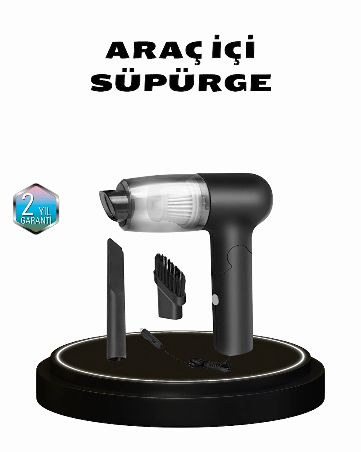 CEYLAN ADAM Taşınabilir Vakumlu Araç Süpürgesi – Katlanabilir Sap, Yıkanabilir Filtre, 120W Motor