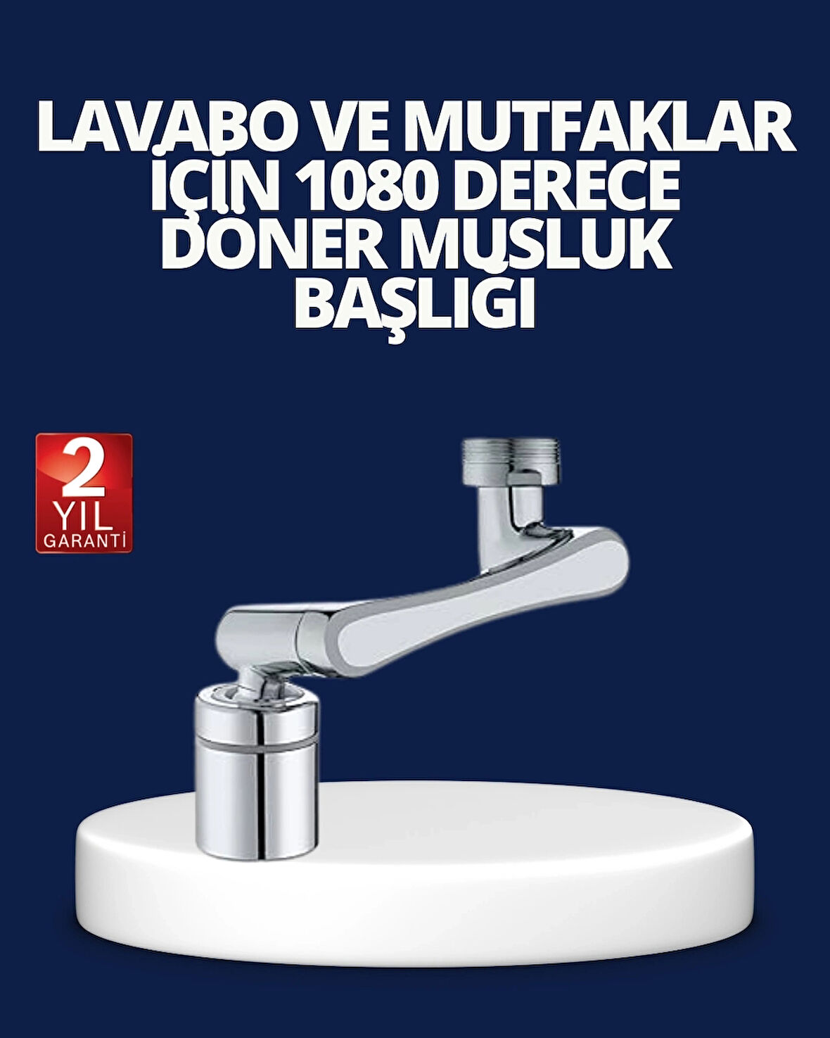 CEYLAN ADAM Esnek 1080° Musluk Başlığı 3 Eklemli Hareketli Su Modlu Lavabo Aparatı