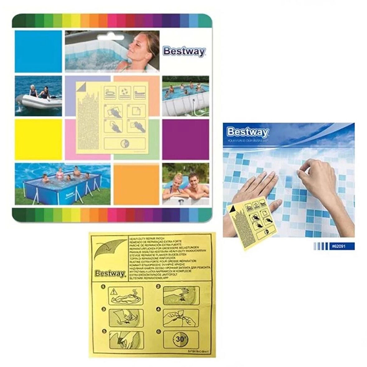 CEYLAN ADAM   Bestway Şişme Ürünler için Tamir Yaması 6,5 x 6,5 cm 62091