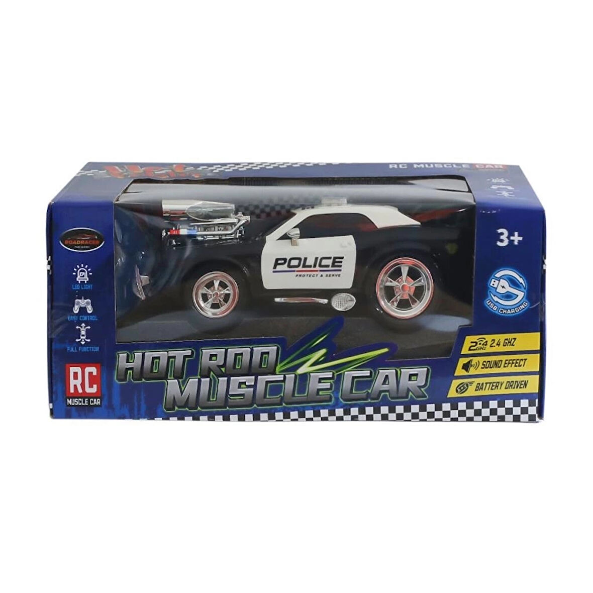 CEYLAN ADAM   MK8125B Kumandalı Sesli Işıklı Drift Polis Arabası 1:16 -Can Oyuncak
