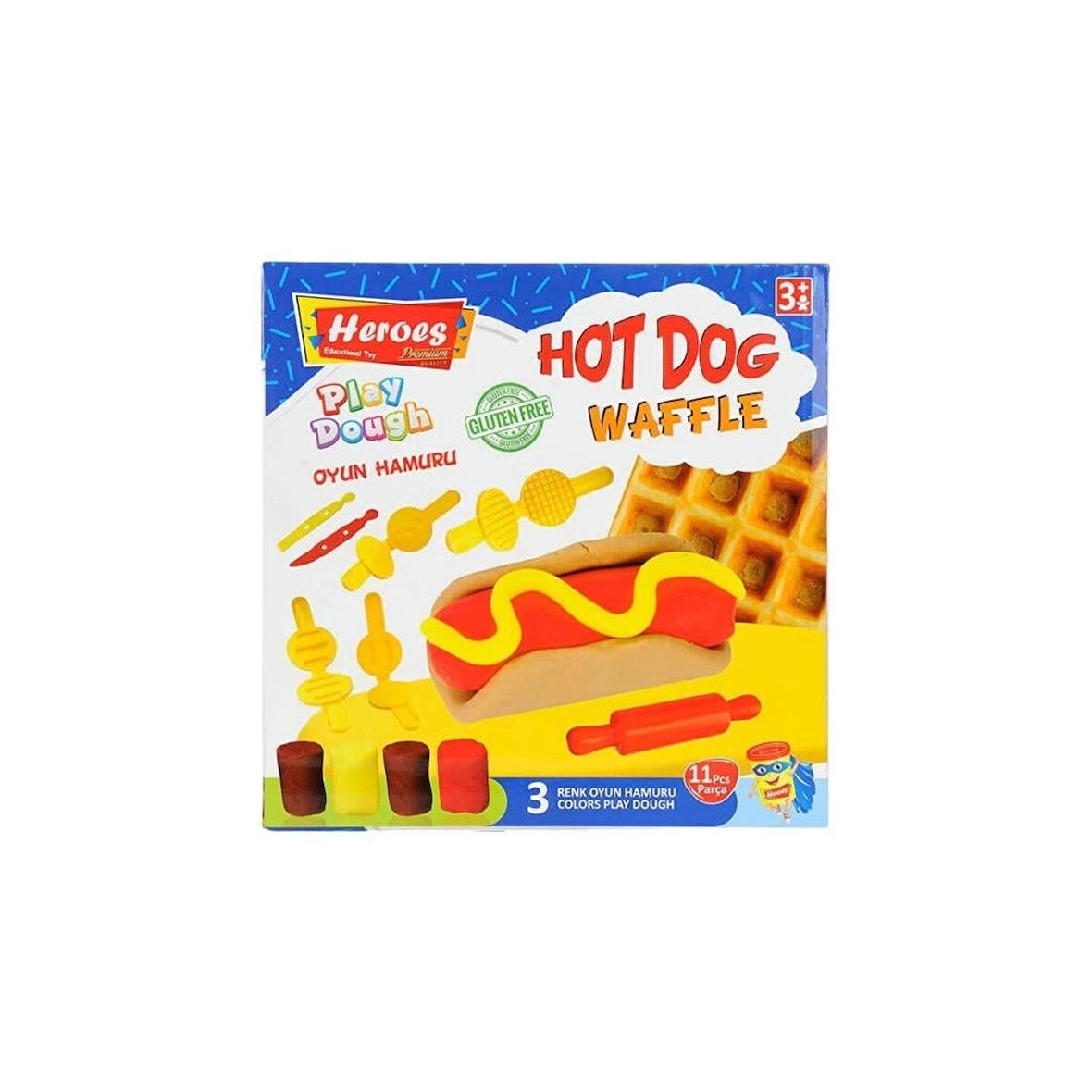 CEYLAN ADAM   ERN-584 Heroes Orta Kutulu Burger Oyun Hamuru Seti  - Eren Oyuncak