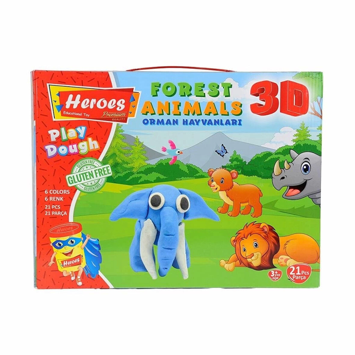 CEYLAN ADAM   ERN-571 Heroes 3D Orman Hayvanları Seti - Eren Eğitici Oyuncak