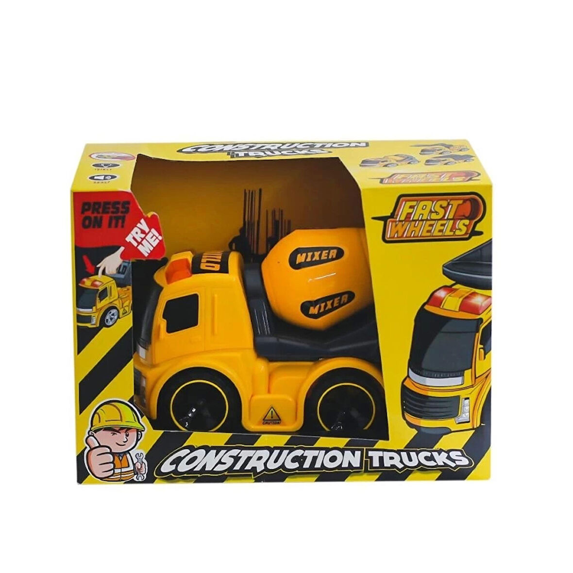 CEYLAN ADAM   ER-240 Fast Wheels İnşaat Araçları Mikser Kamyon -Erdem Oyuncak