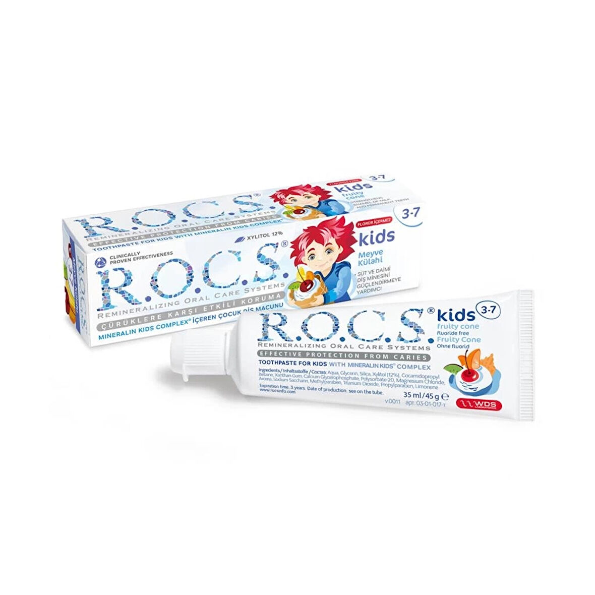 CEYLAN ADAM   R.O.C.S.Kids Diş Macunu 3-7 Yaş 35 ml Meyve Külahı