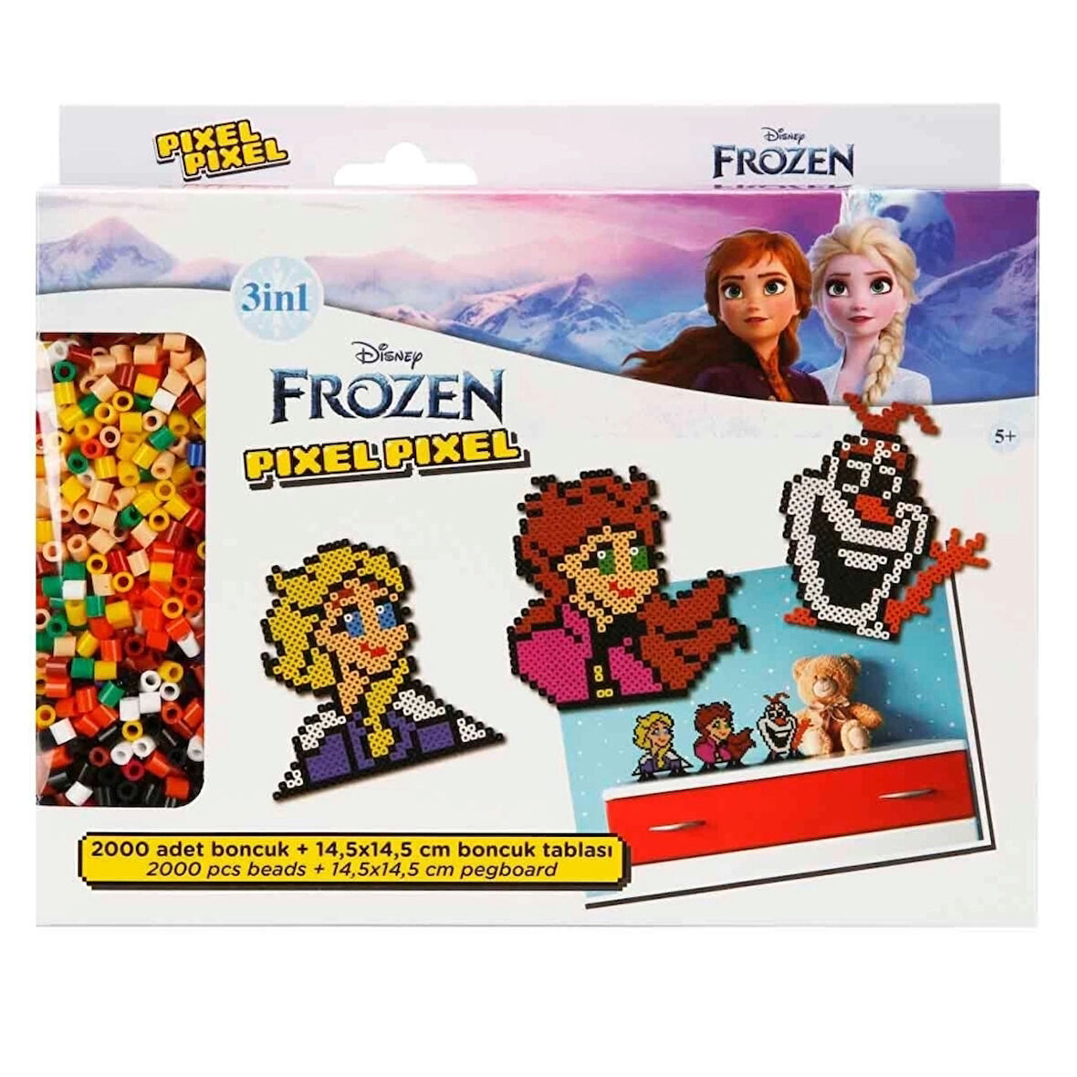 CEYLAN ADAM   3in1 Disney Frozen Pixel Pixel Boncuk Aktivite ve Oyuncak Seti S00005168