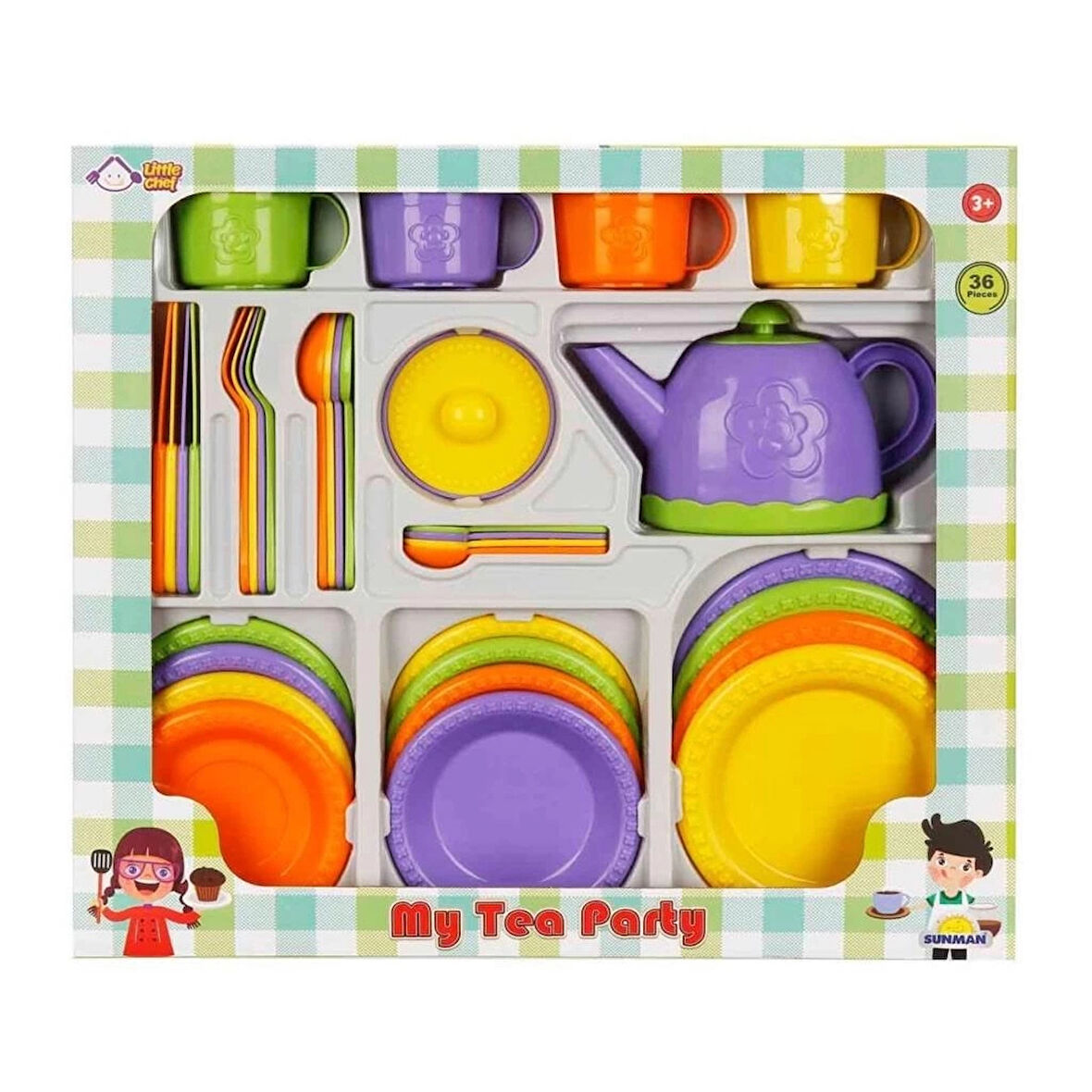 CEYLAN ADAM   4682 Little Chef Çay Seti 36 Parça -Sunman