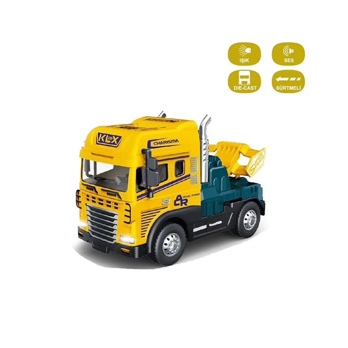 CEYLAN ADAM   KLX600-345 Sürtmeli Işıklı Müzikli 1:24 Çekici (Tır Kafası)
