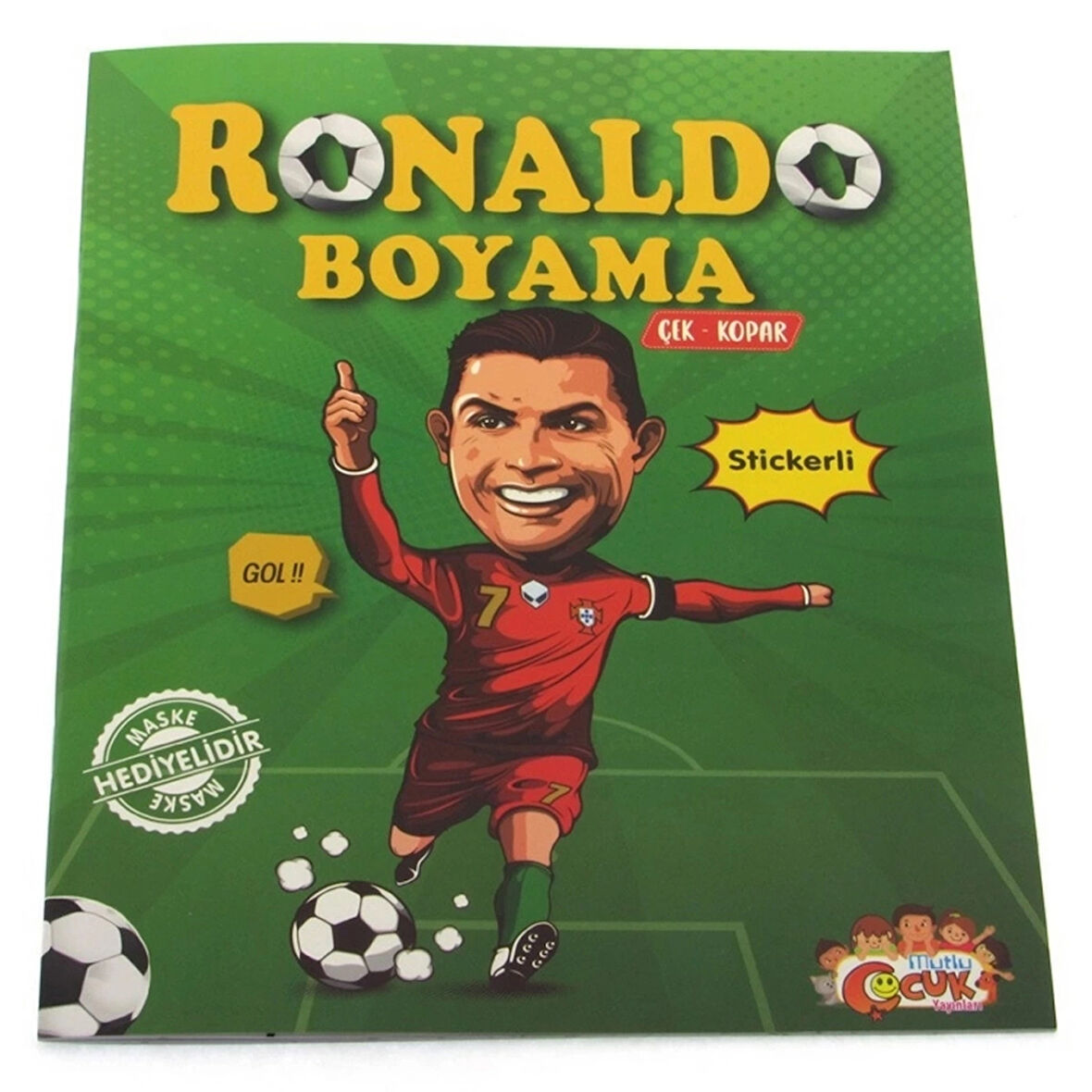 CEYLAN ADAM   Ronaldo Çıkartmalı Maskeli Boyama Kitabı