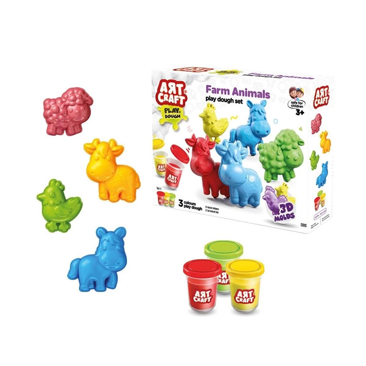 CEYLAN ADAM   03993 Art Craft Çiftlik Hayvanları Hamur Set 168 Gr -Fentoys