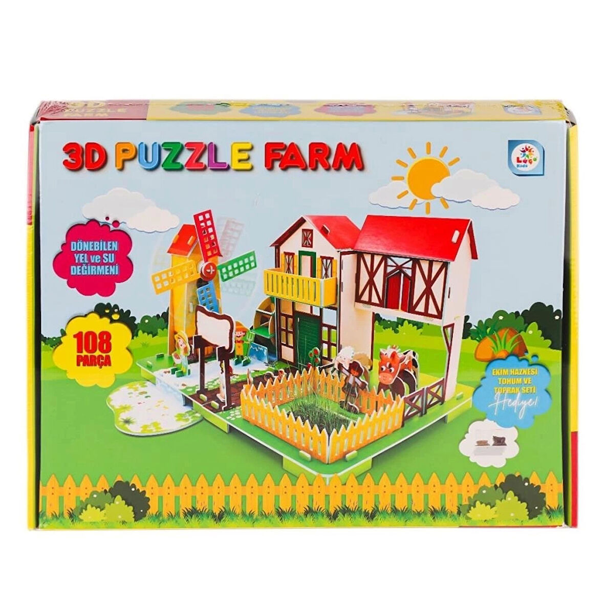 CEYLAN ADAM   LC0115 3D Boyutlu Çiftlik Puzzle -Laçokids
