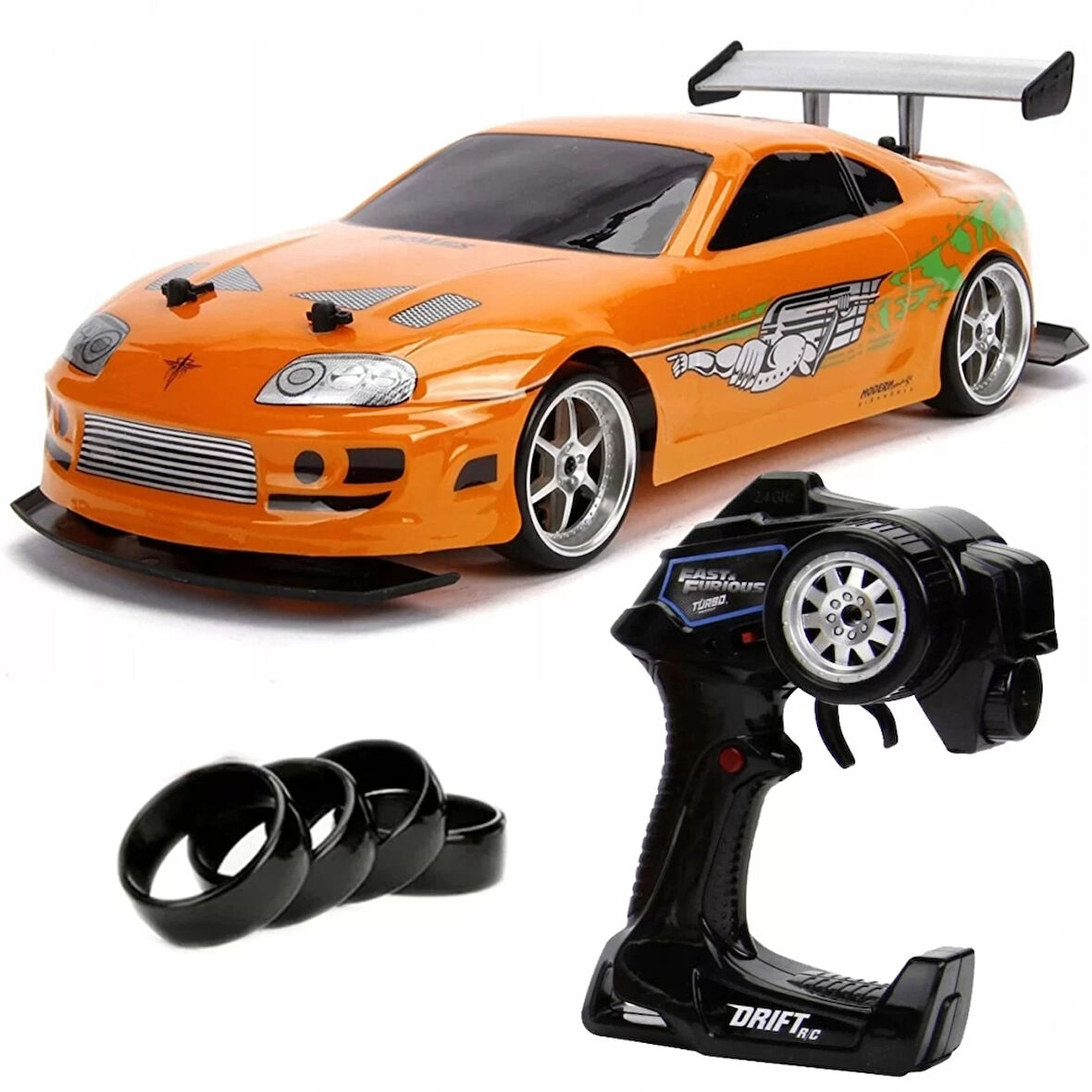 CEYLAN ADAM   1:10 Fast & Furious 1995 Kumandalı Brian's Toyota Supra Drift Turbo Araba