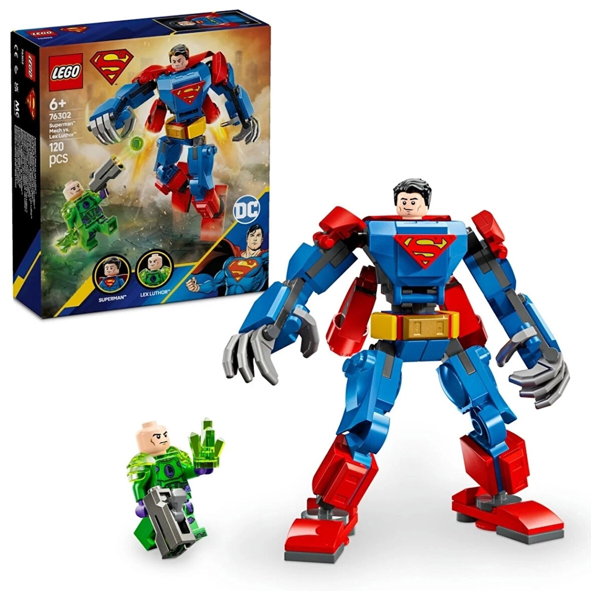 CEYLAN ADAM   LEGO DC Superman Robotu, Lex Luthor’a Karşı Süper Kahraman Oyuncak Figürü 76302