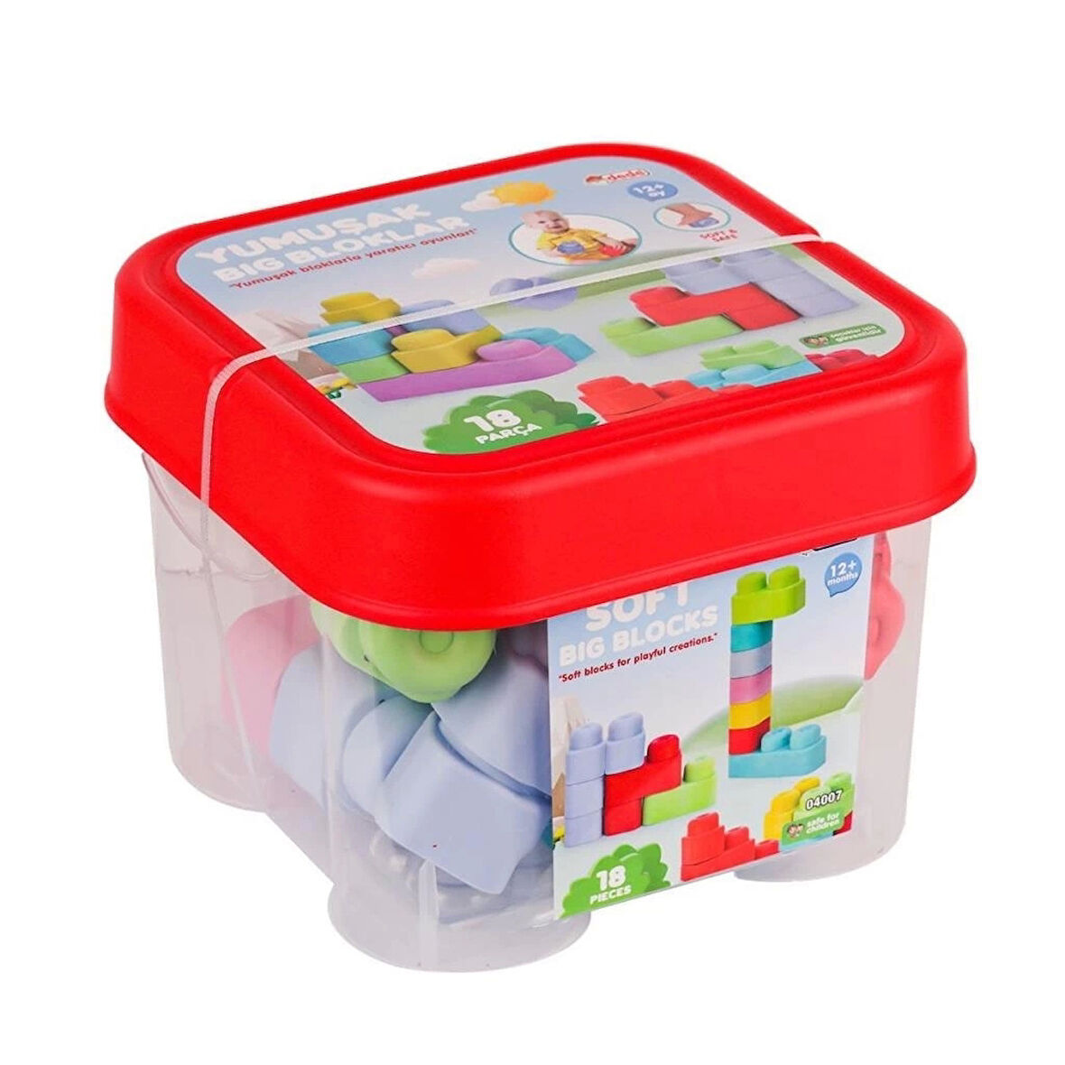 CEYLAN ADAM   04007 Yumuşak Big Bloklar Kova 18 Parça -Dede