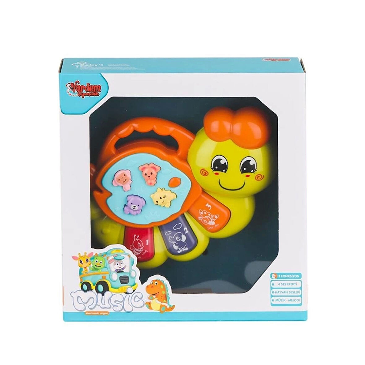 CEYLAN ADAM   JLG-855-64A Işıklı ve Müzikli Solucan Bebek Pianosu -Vardem Oyuncak