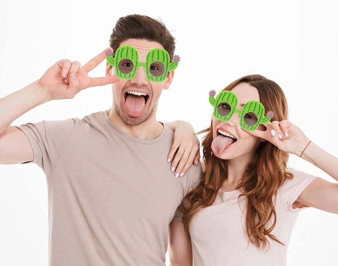 CEYLAN ADAM   Kaktüs Temalı Hawaii Yaz Partisi Gözlüğü 8.5x18.5 cm