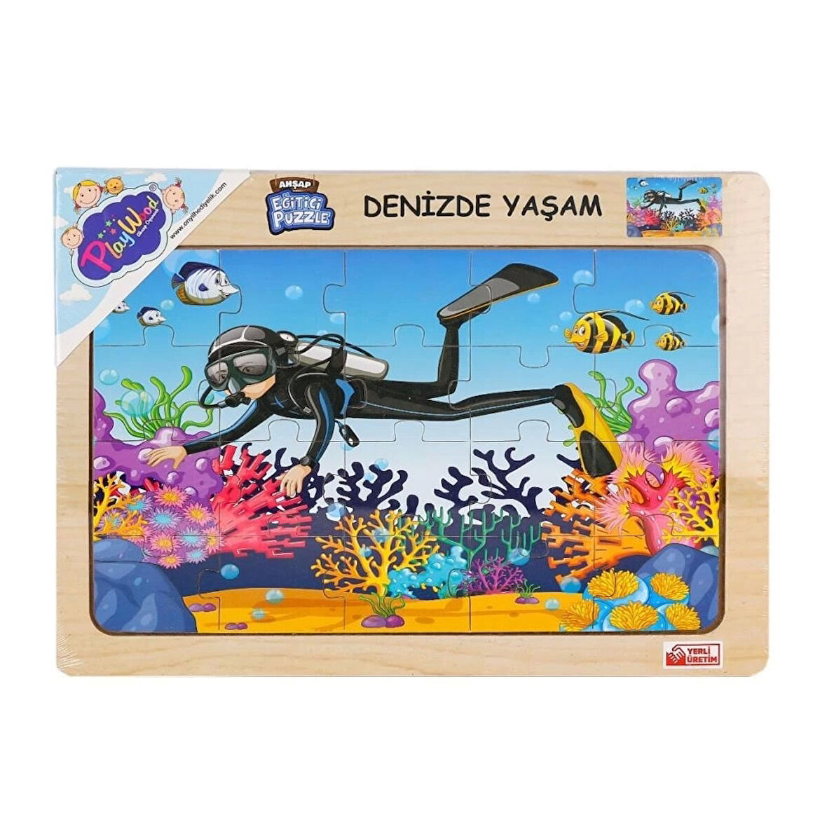 CEYLAN ADAM   ONY-187-188-189-190 Ahşap Eğitici Puzzle Denizde Yaşam