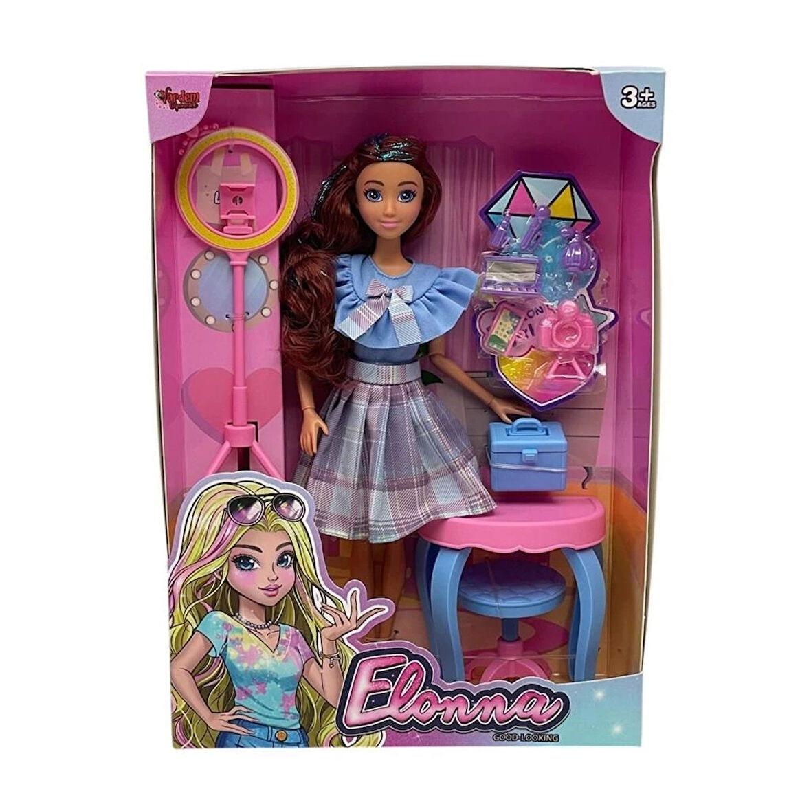 CEYLAN ADAM  WG66956 -Vardem Kutulu Güzellik Masalı Çantalı Bebek Set 11,5 inç