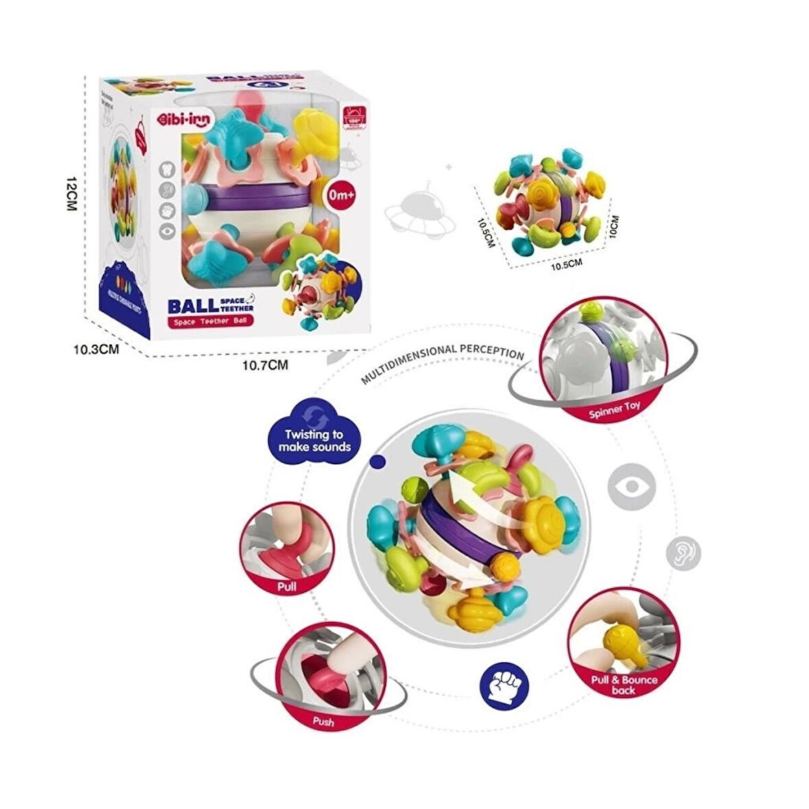 CEYLAN ADAM  BIB6034-Vardem 6 in 1 Diş Kaşıyıcılı Bebek Topu