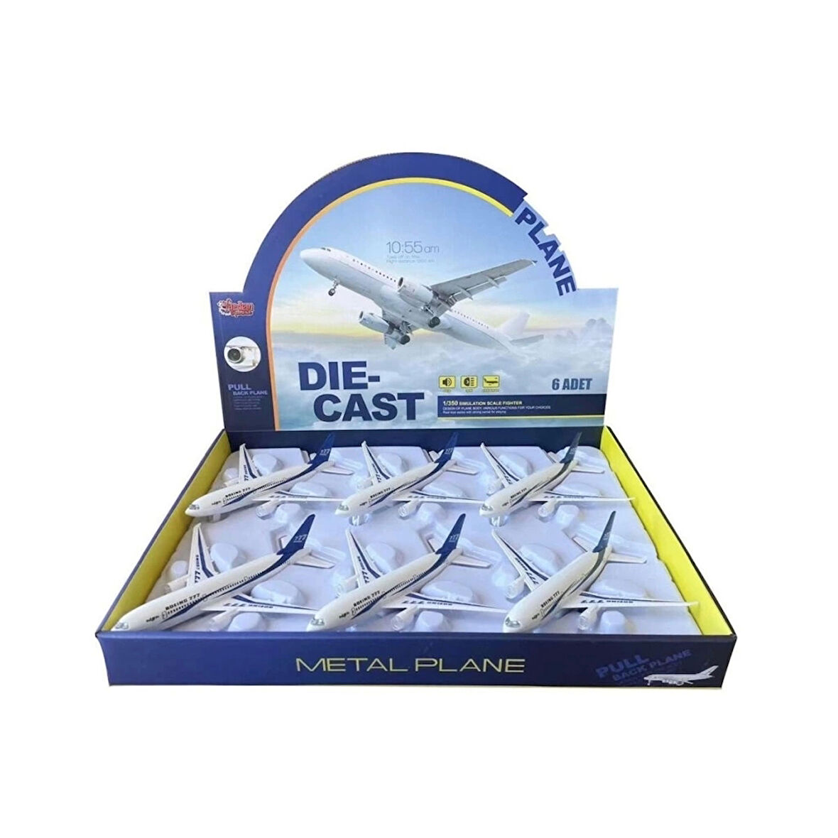 CEYLAN ADAM  HW-180 2830 BLUE CB IŞIKLI SESLİ METAL YOLCU UÇAĞI