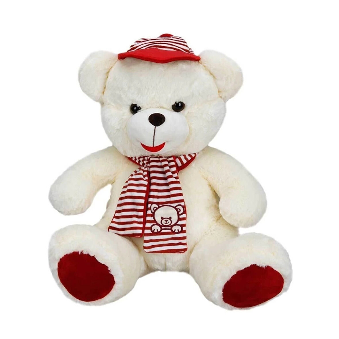 CEYLAN ADAM  Şapkalı Atkılı Peluş Ayı 50 cm