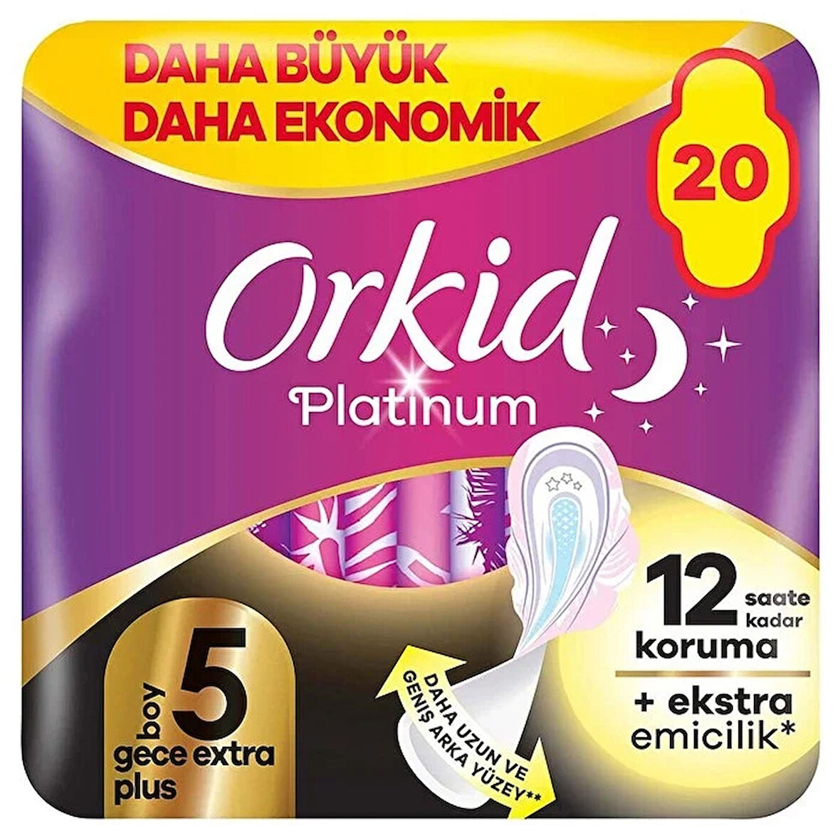 CEYLAN ADAM  Orkid Ultra Platinum Gece Ekstre Plus Ped 20'Li