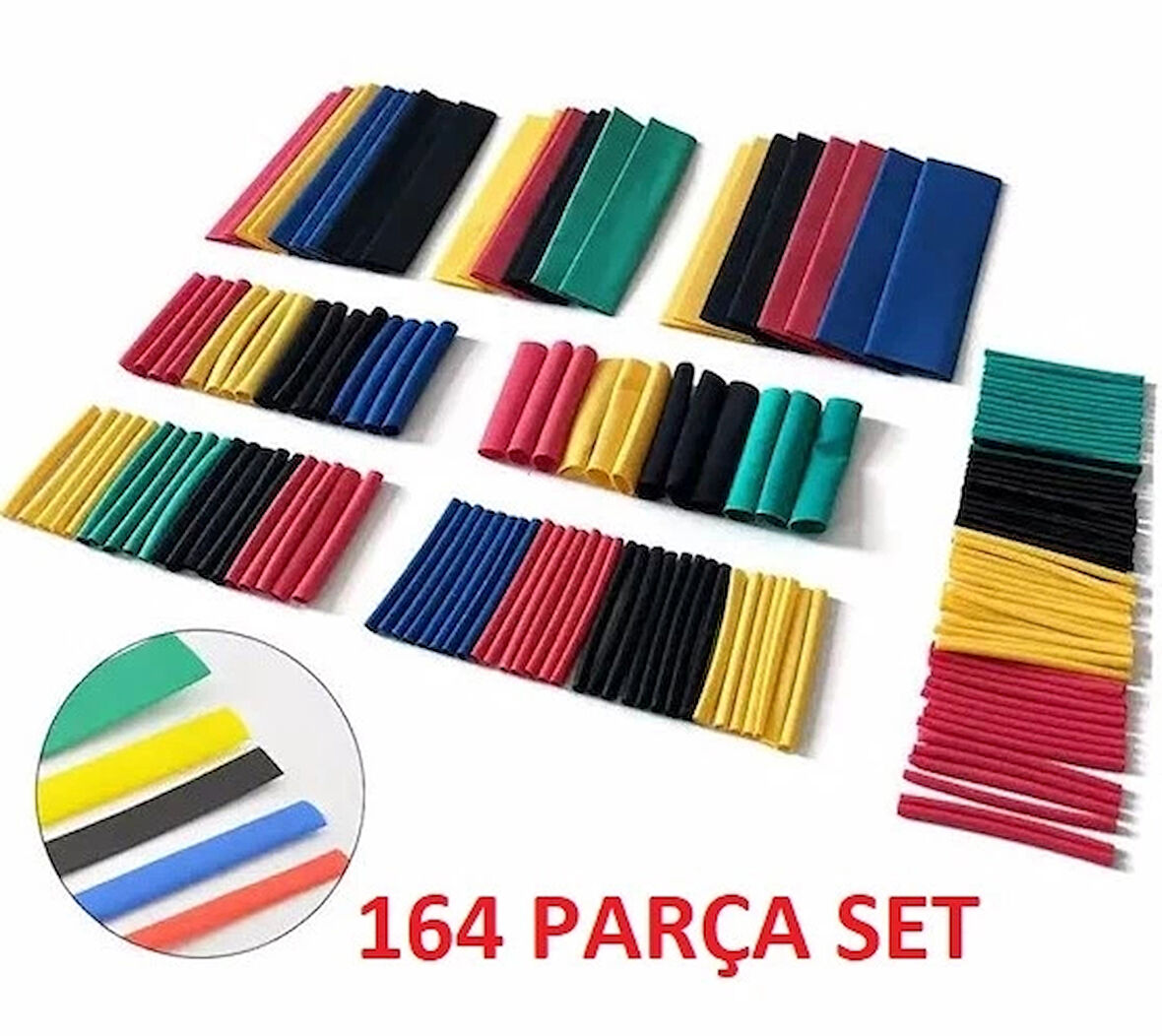 CEYLAN ADAM  164 Parça Set Isıyla Daralan Makaron Kablo Koruyucu Kılıf