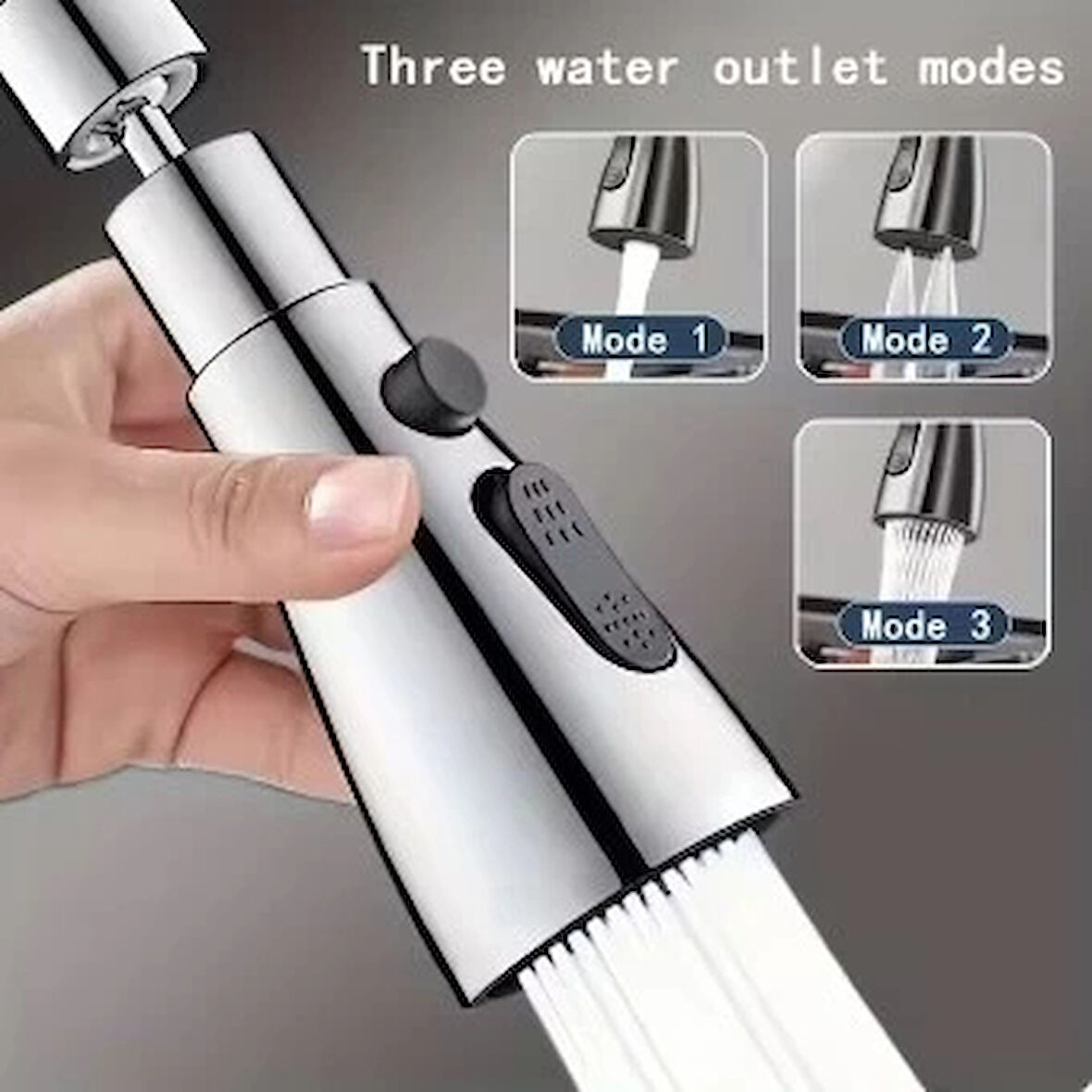 CEYLAN ADAM  3 Fonksiyonlu Metalik Musluk Başlığı