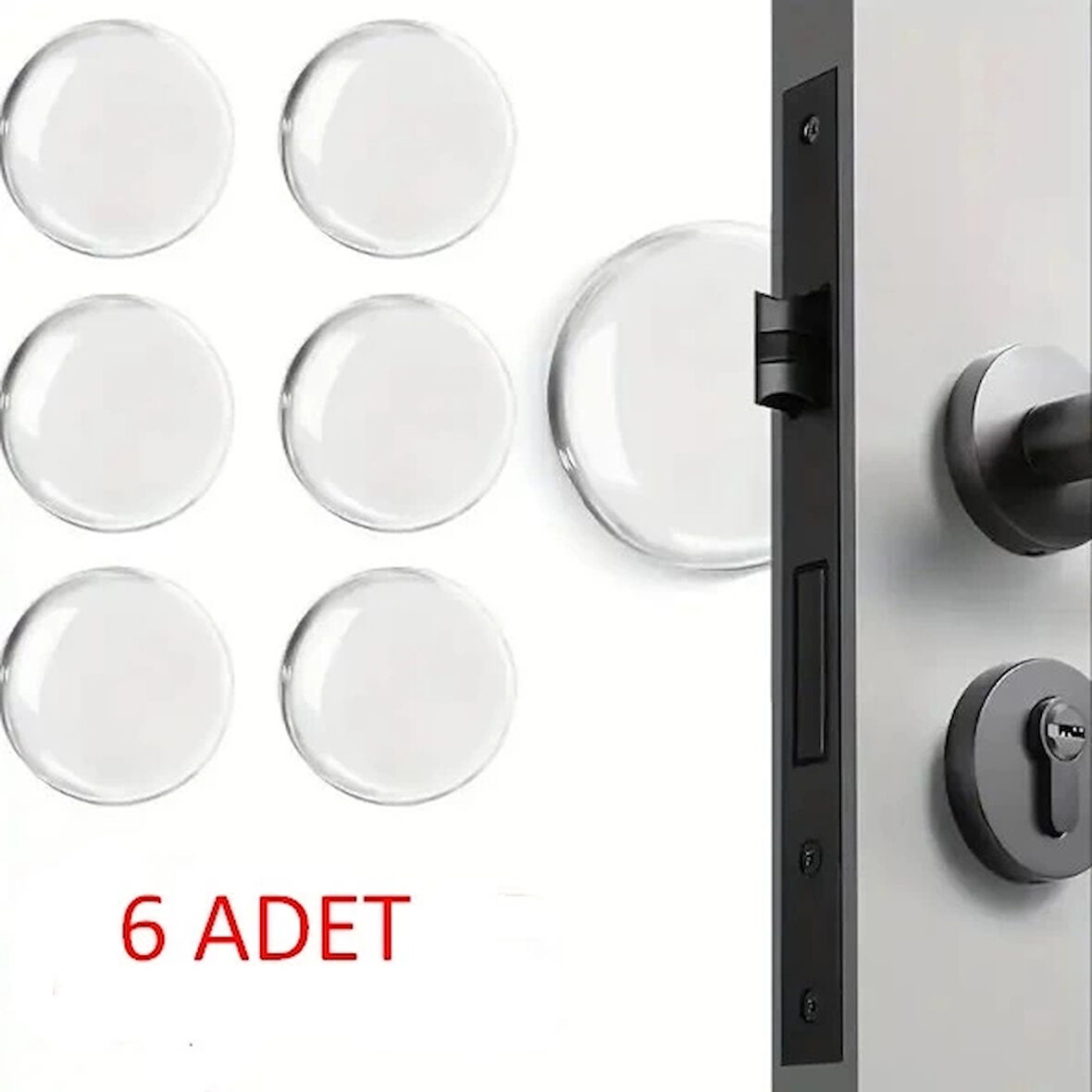 CEYLAN ADAM  Şeffaf  Silikon Mobilya ve Kapı Durdurucu Darbe Pedi 6 lı