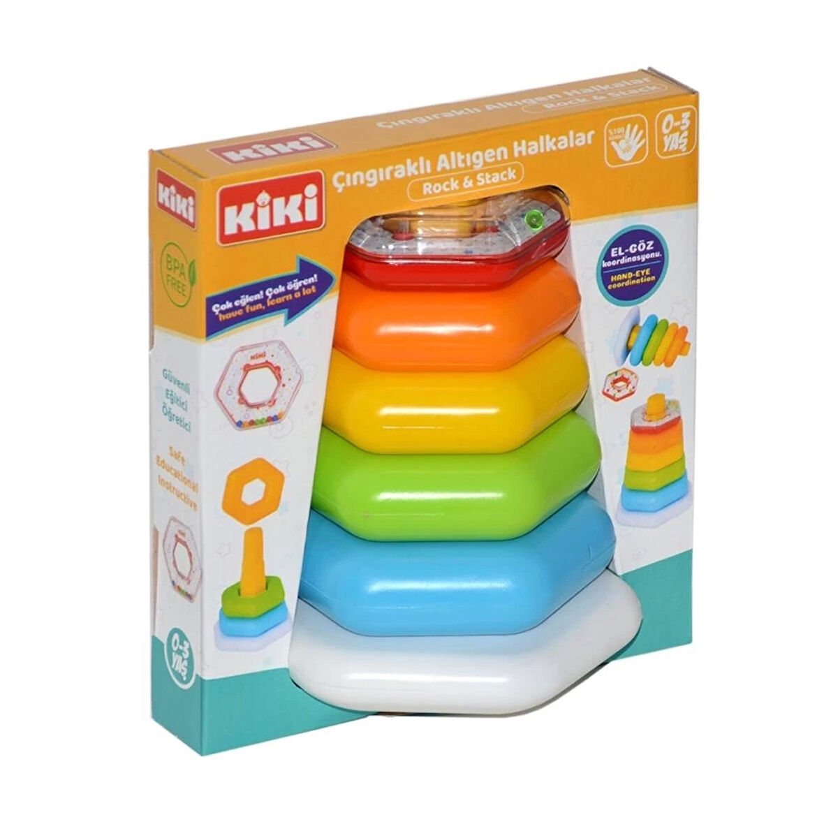 CEYLAN ADAM Nessiworld  AE-1510 Kiki, Çıngıraklı Altıgen Halhalar / 0-3 yaş