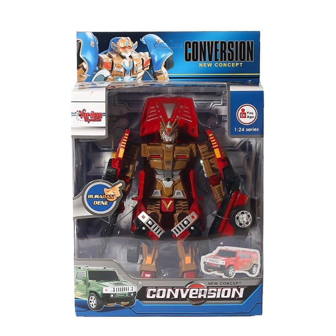 CEYLAN ADAM  HW-899-1-2-5 Dönüşebilen Robot Jeep 1:24 -Vardem