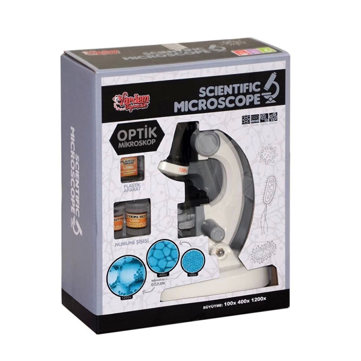 CEYLAN ADAM Nessiworld KM-1012A-1 1013A-1 Işıklı Objektif Bilim Mikroskopu -Vardem