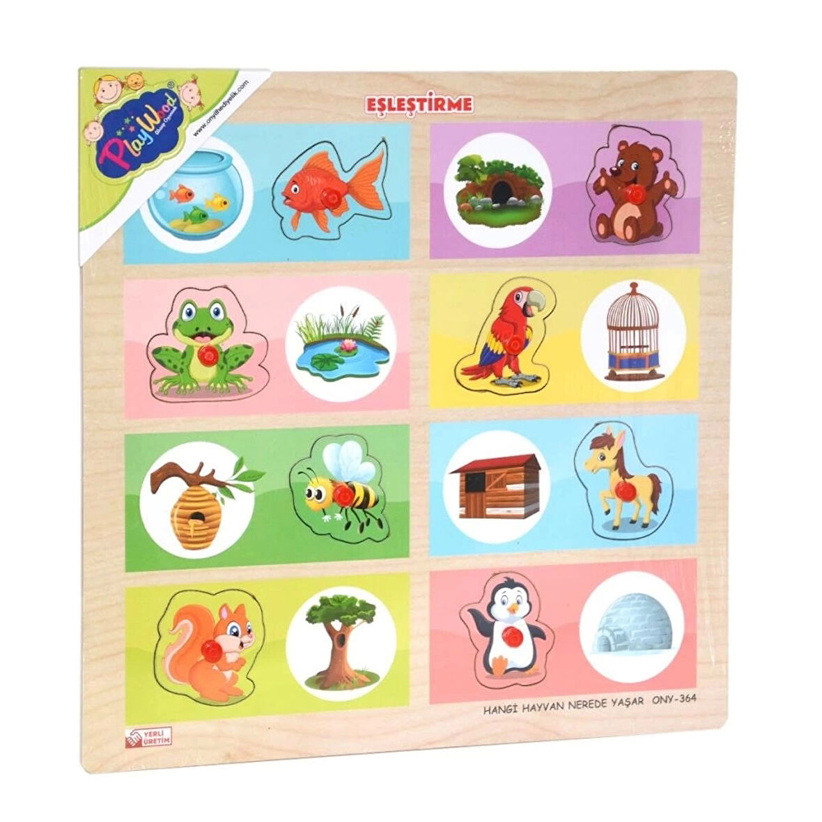 CEYLAN ADAM Nessiworld ONY-363-364 Ahşap Tutmalı Eşleştirme Hangi Hayvan Nerede Yaşar -Onyıl