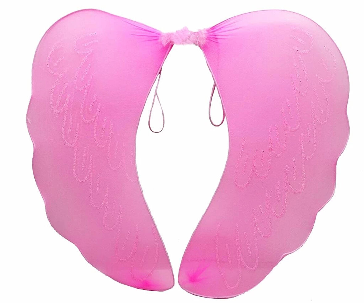 CEYLAN ADAM     Pembe Renk Ortası Pembe Tüylü Tül Peri Kanadı 40x50 cm