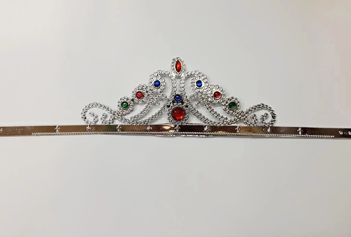 CEYLAN ADAM   GümüşRenkPlastikPrensesTacıKraliçeTacı60cm