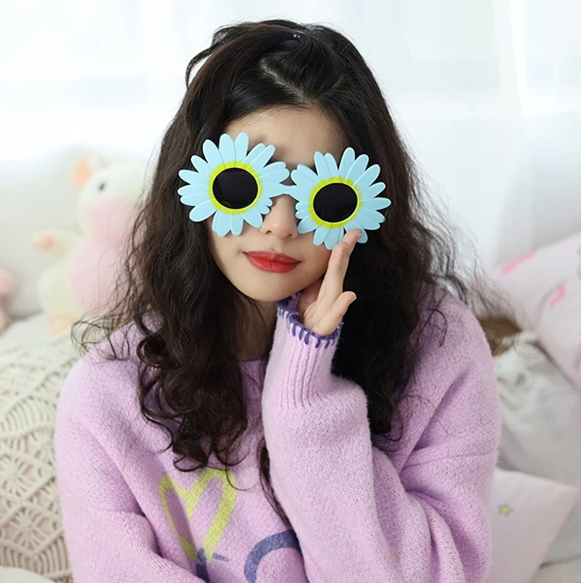 CEYLAN ADAM   MaviRenkPapatyaŞekilliPartiGözlüğü18x10cm