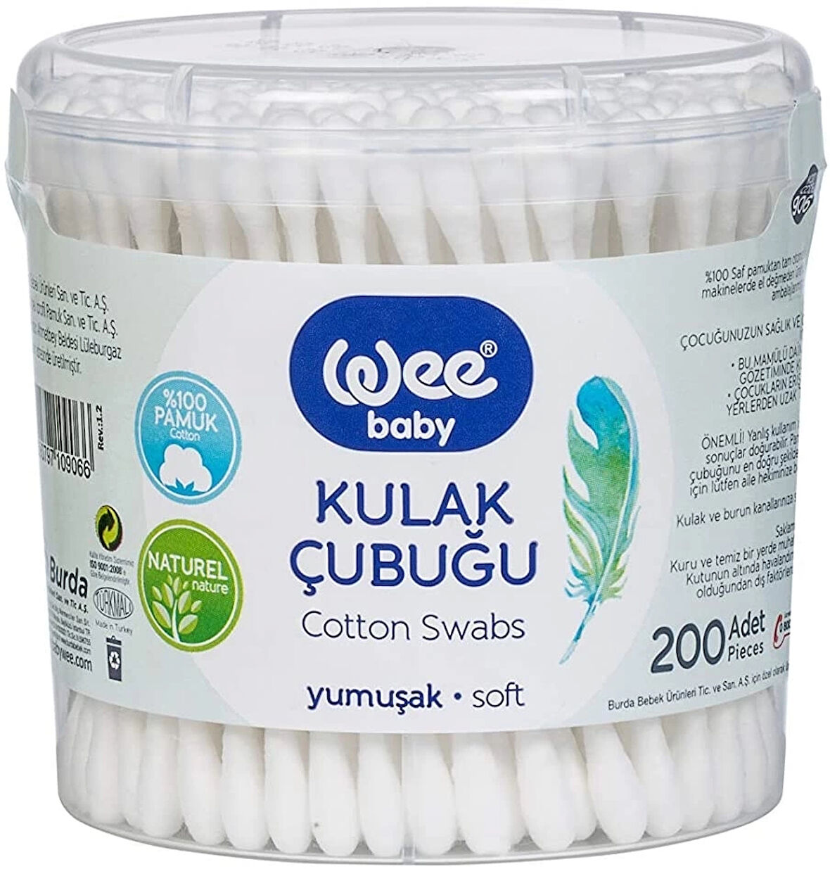 CEYLAN ADAM   Wee Baby Kulak Temizleme Çubuğu (200 Adet) 906